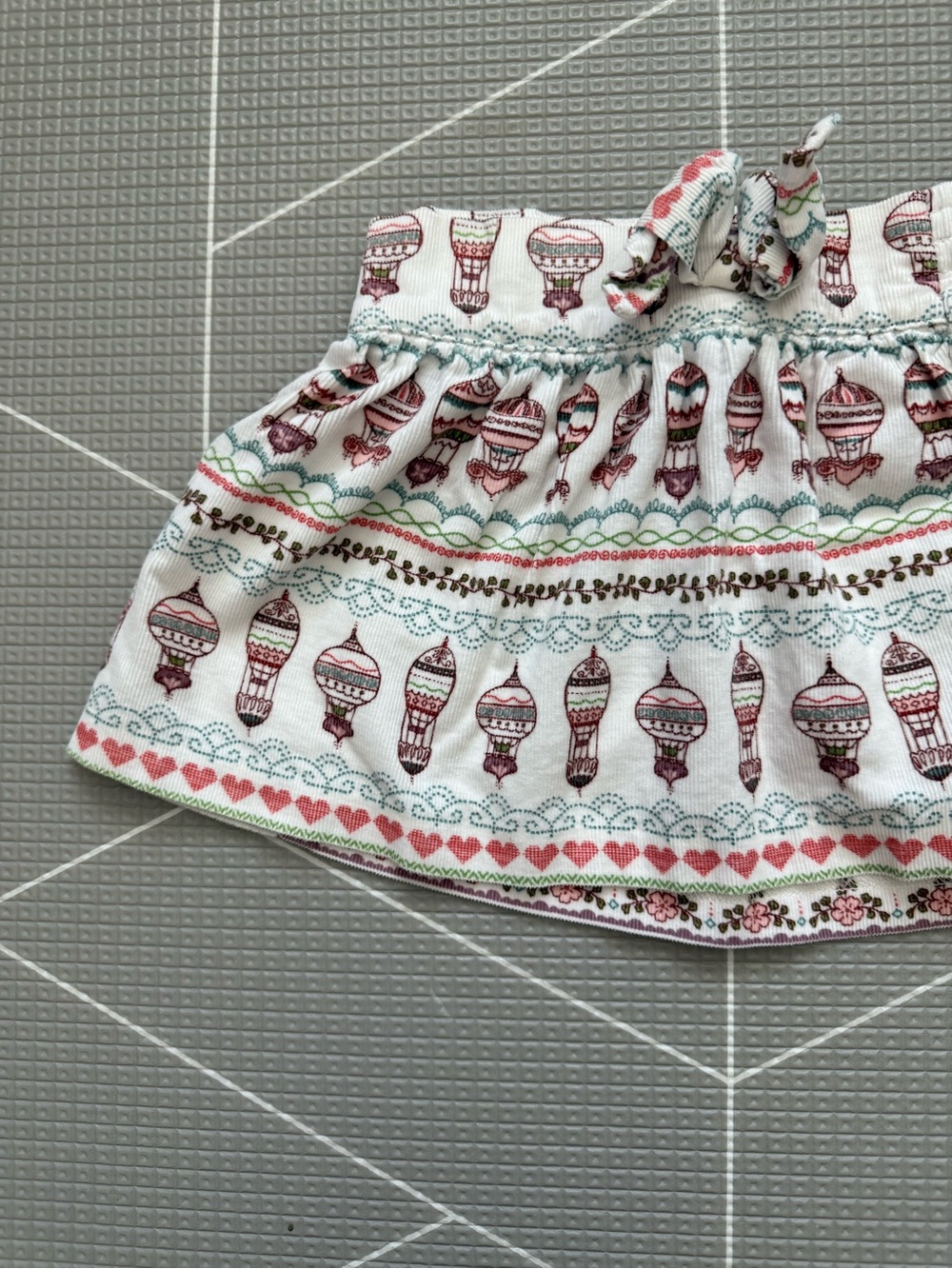 Janie & Jack|Baby girl corduroy skirt with Pastel novelty print•Hot air balloon